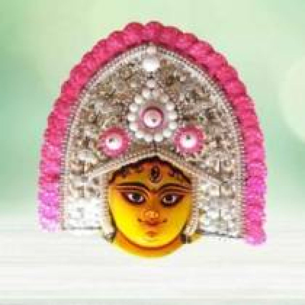 Handmade Multicolor Puruliya Chhau Mask Durga Face - 0