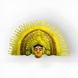 Delightful Handmade Beautiful Goddess Face Purulia Chau Mask For Decoration Purpose
