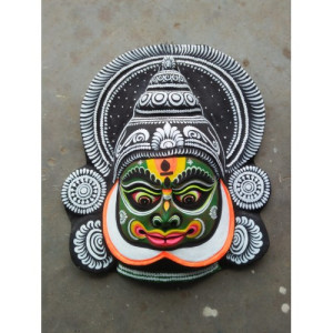 Delightful Handmade Grey Goddess Face Purulia Chhau Mask For Decoration Purpose