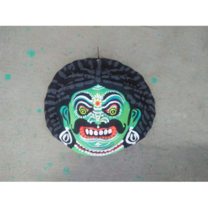 Delightful Handmade Green Demon Face Purulia Chhau Mask For Decoration Purpose