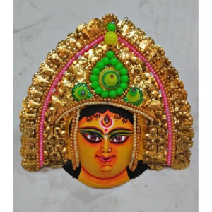 Handmade Traditional Purulia Chau Goddess Face Design Mask