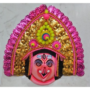 Traditional Purulia Chau Goddess Face Design Mask