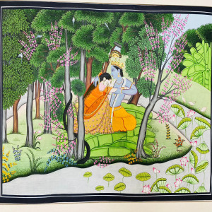 Radha Krishna Romantic Time Painting (10x14 inch)