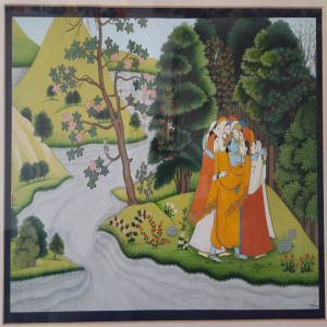 Radha Krishna With Gopikas Painting(10x15 inch)