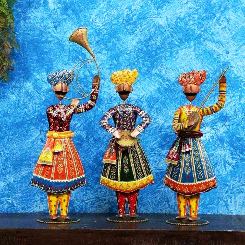 Rajasthani Music Band Figurines Set Of 3