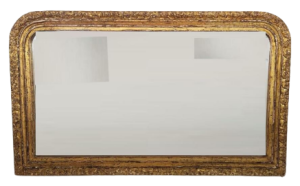 Rectangular Golden Wooden Mirror Frame