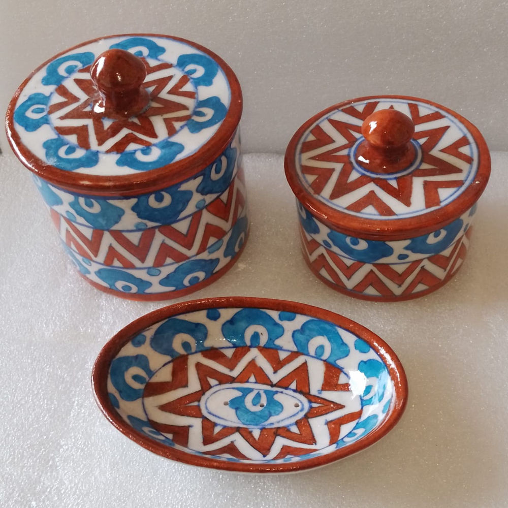 Red & Blue Kitchen Container set of 3