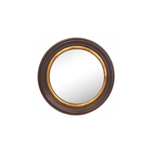 Round Brown With Anti Golden Mirror Frame