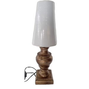 Round Golden White Table Lamp Shade