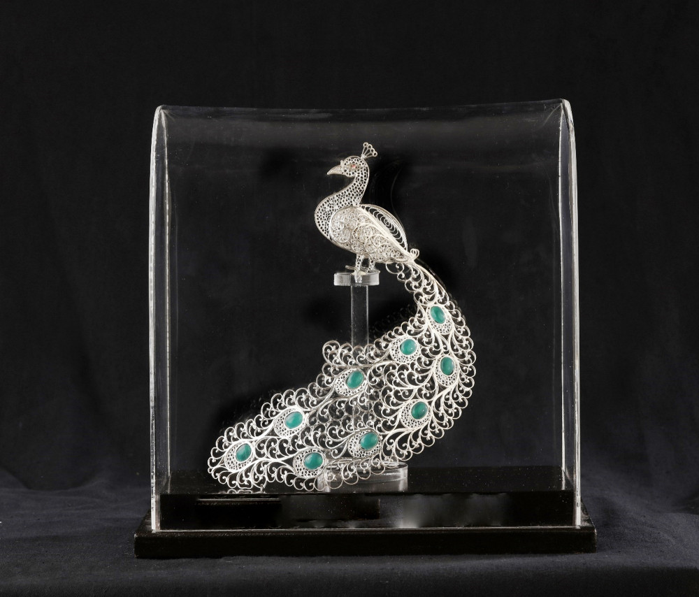 Silver filigree of Karimnagar Peacock