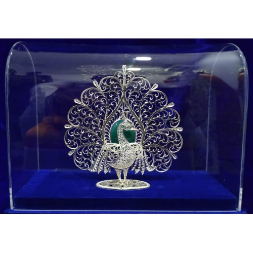 Traditional Handicraft Silver Filigree Design Of Mayur For Decoration Purpose
