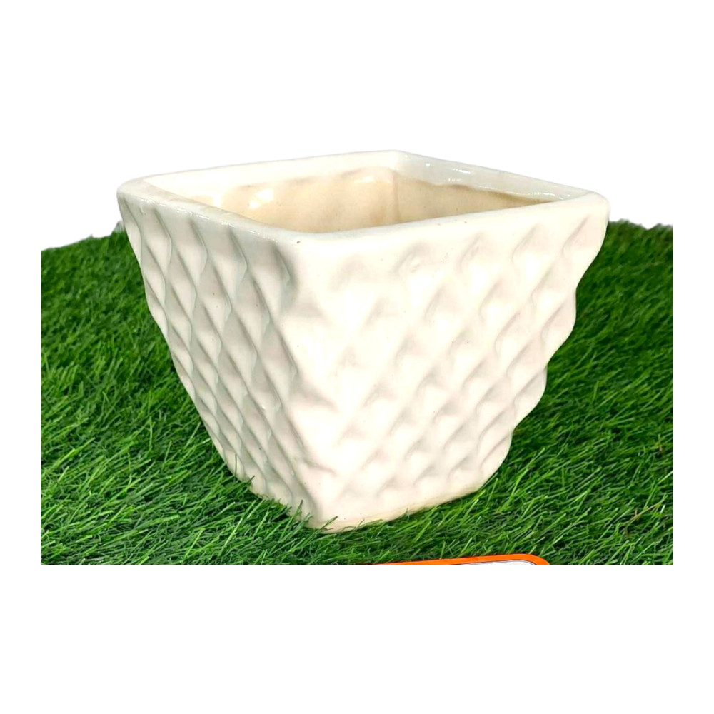 Square Shape Ceramic Plant Holder - 2