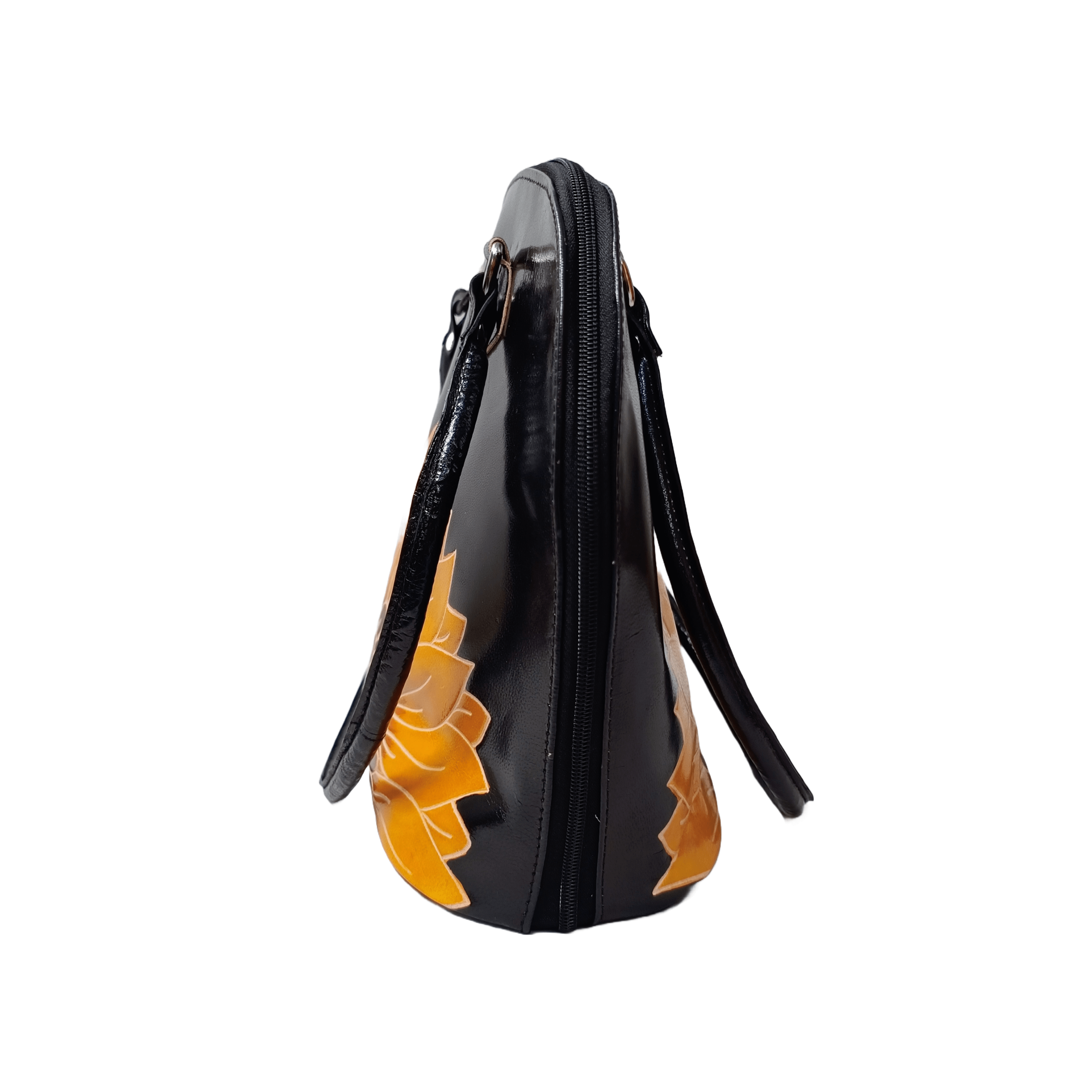 Sunflower Design Leather Handbag - 1