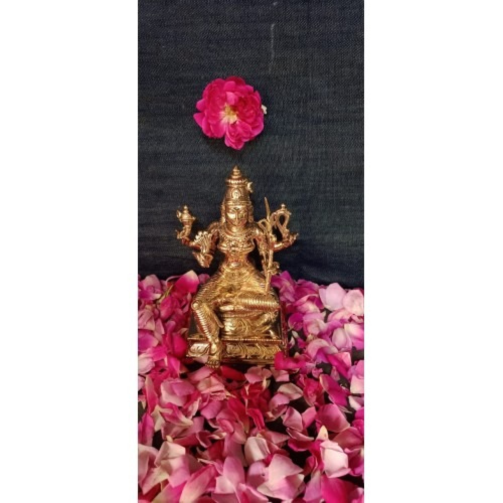 Delightful Traditional Handmade Swamimalai Bronze Icon Of Goddess Kamatachi Panchloha