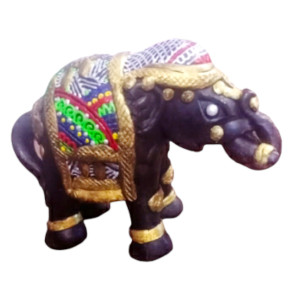 Terracota Elephant with Madubani Art