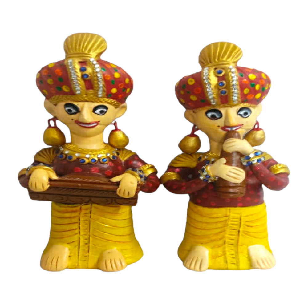 Terracota Musicians set of 2 (painted)