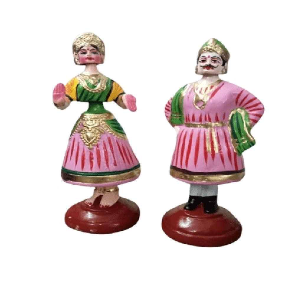 Thanjavur Dancing King and Queen dolls - Set of 2