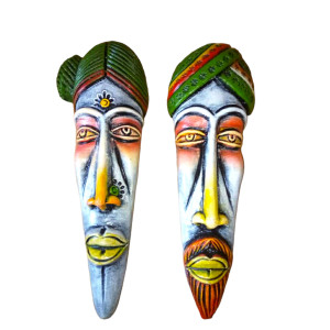 Thirukkanur Blue and Green Face Wall Hanging