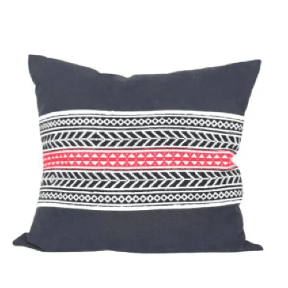 Toda Embroidered Cushion Cover - Black