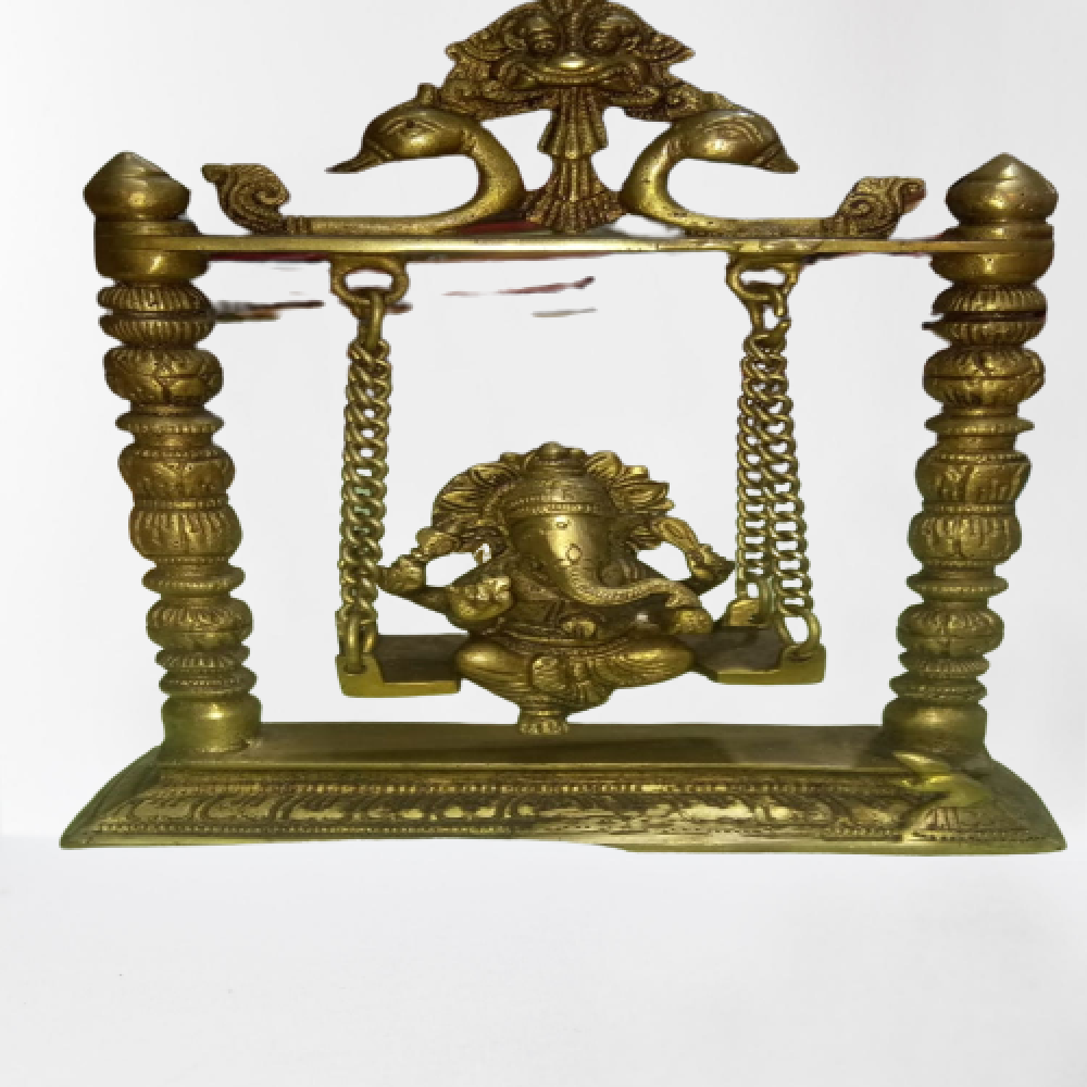Traditional Ganapathy On Jhula Bell Metal & Brass Art