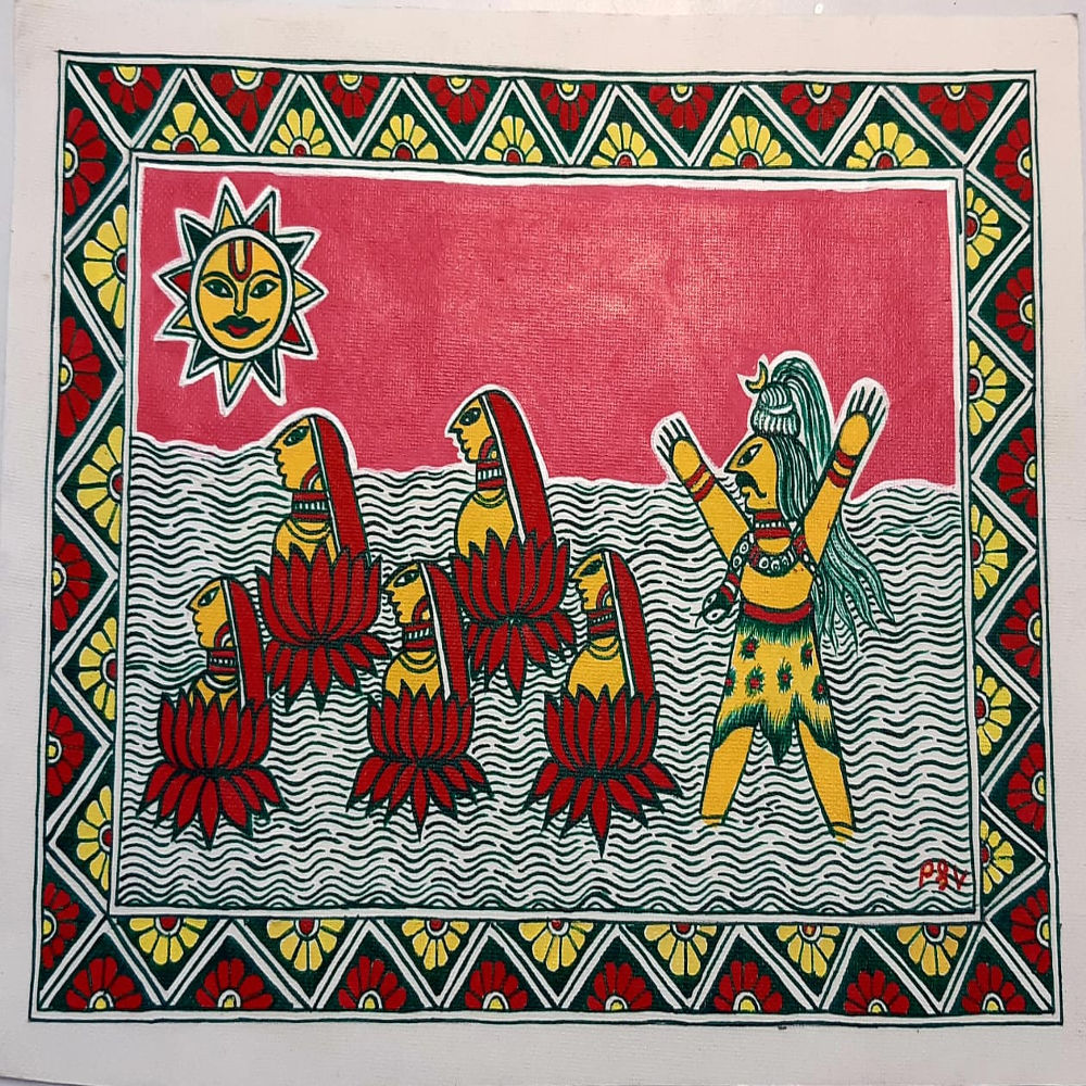 Traditional Spiritual Manjusha Painting
