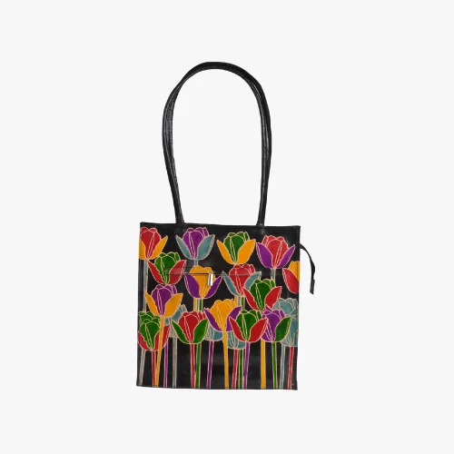 Trendy Multicolour Tote Leather Handbag - 0