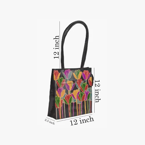 Trendy Multicolour Tote Leather Handbag - 1