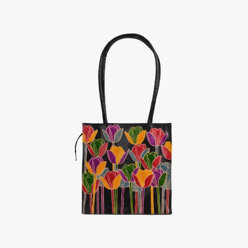 Trendy Multicolour Tote Leather Handbag