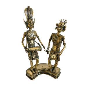 Tribal Man & Woman with Musical Instruments