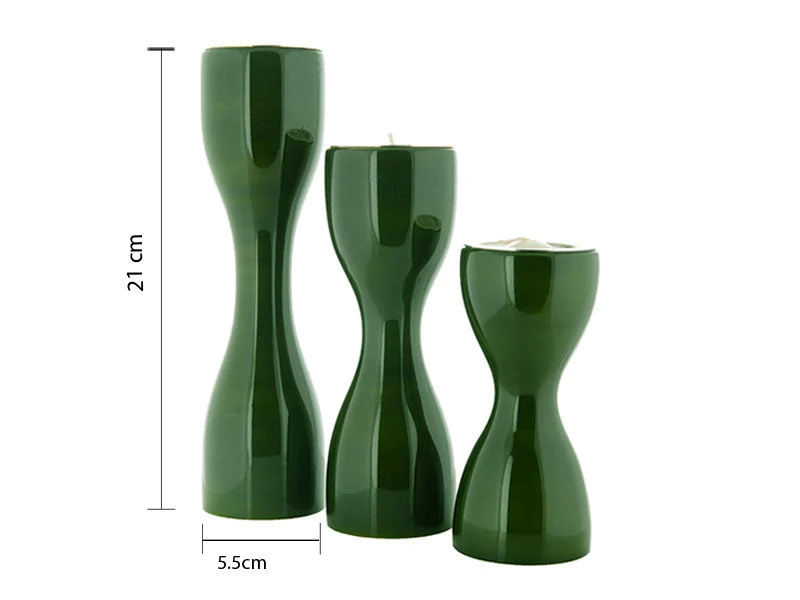 Triune Candle Holders set of 3 - Green
