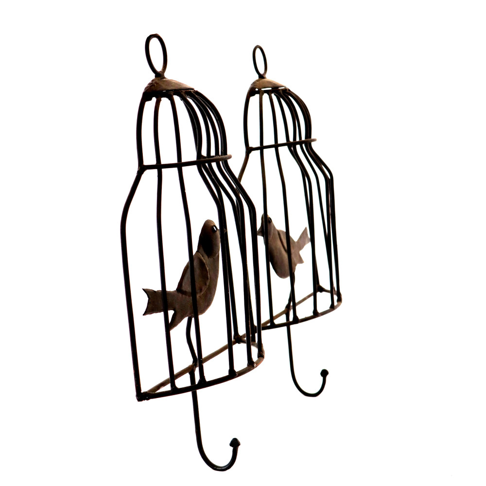 Twin caged bird apparel hanger - 0