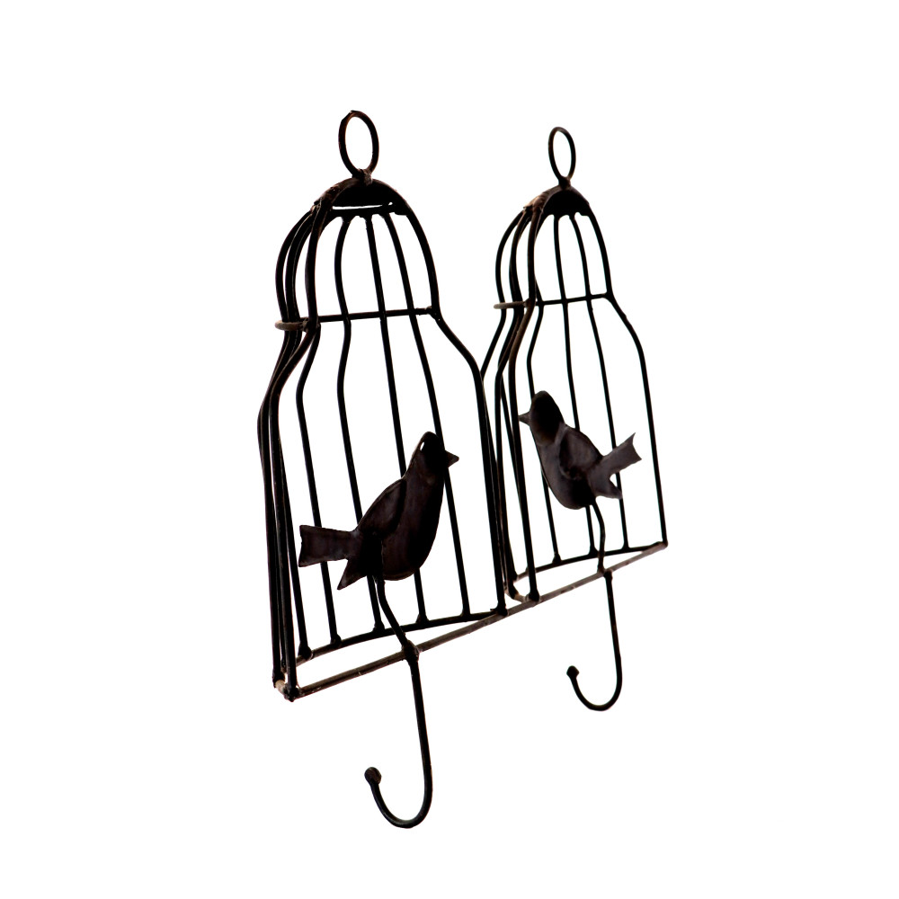 Twin caged bird apparel hanger - 1