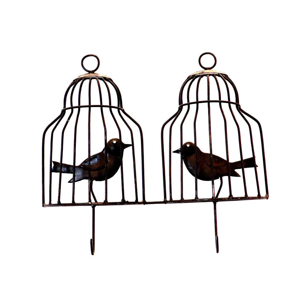 Twin caged bird apparel hanger