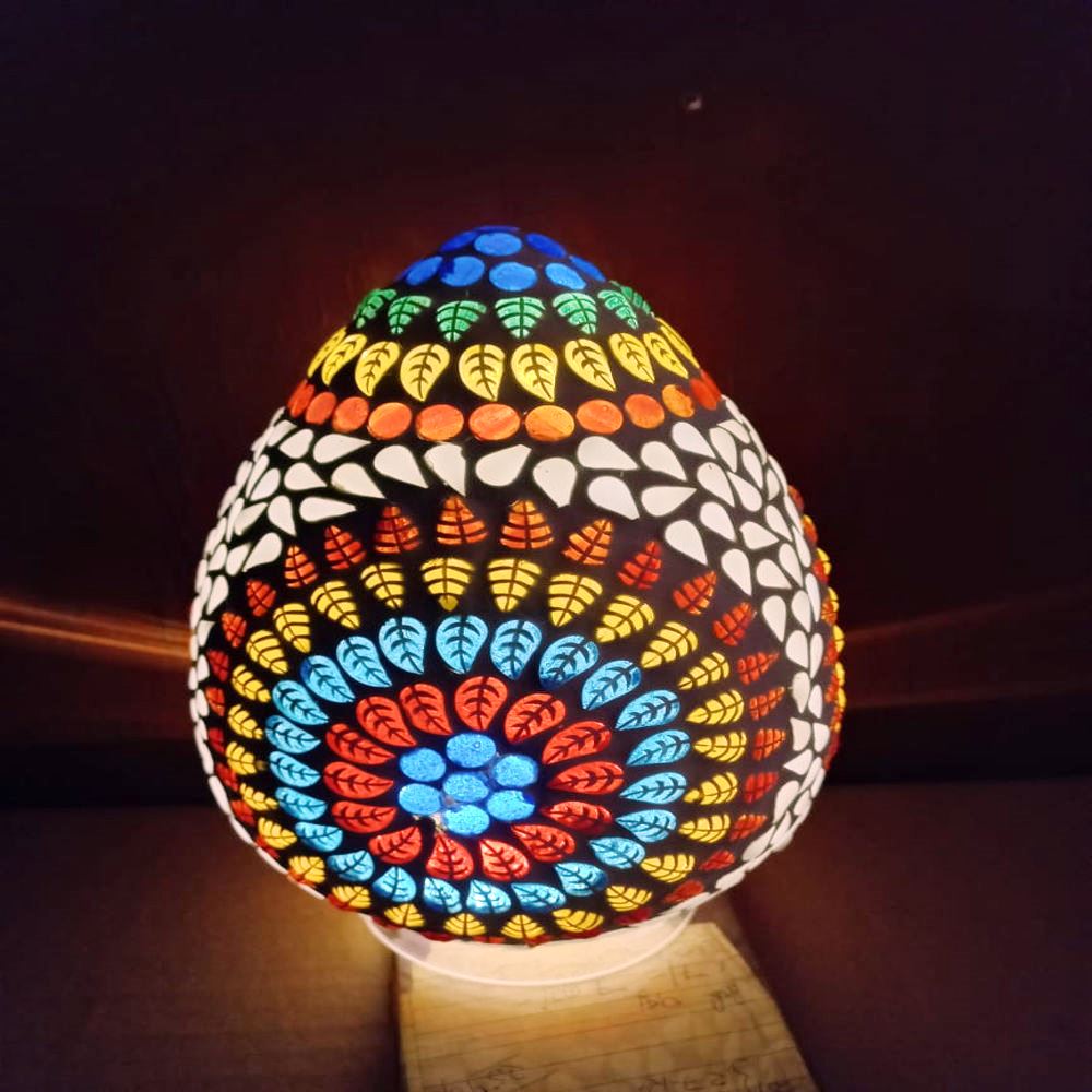 Vibrant Colour Oval Shape Glass lamp - 0