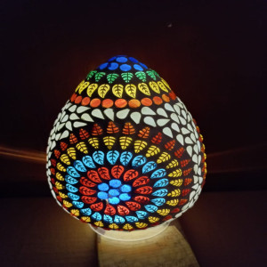 Vibrant Colour Oval Shape Glass lamp