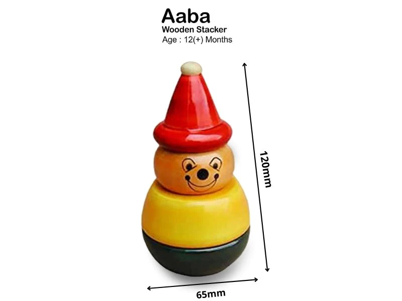 Wooden Aaba Yellow , Green Stacking Wooden Toys - 1