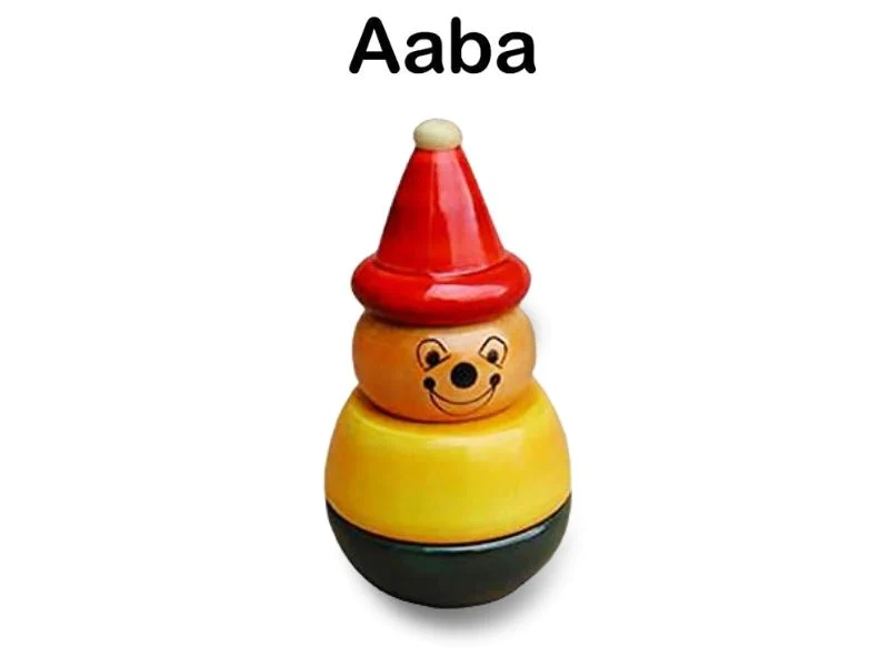 Wooden Aaba Yellow , Green Stacking Wooden Toys - 3