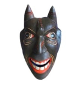 Wooden Black Gomira Kushmandi Tribal Mask