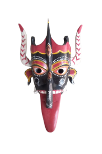 Wooden Gomira Kali Kushmandi Mask