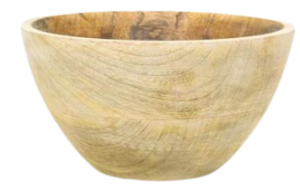 Yellow Design Wooden Bowl