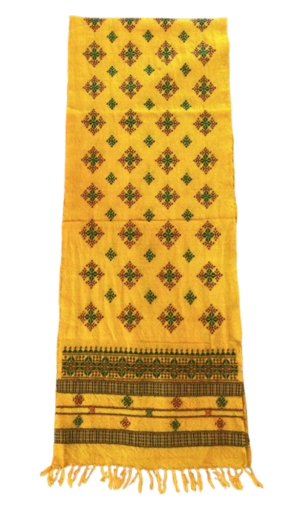 Yellow Stole with Hand Embroidery
